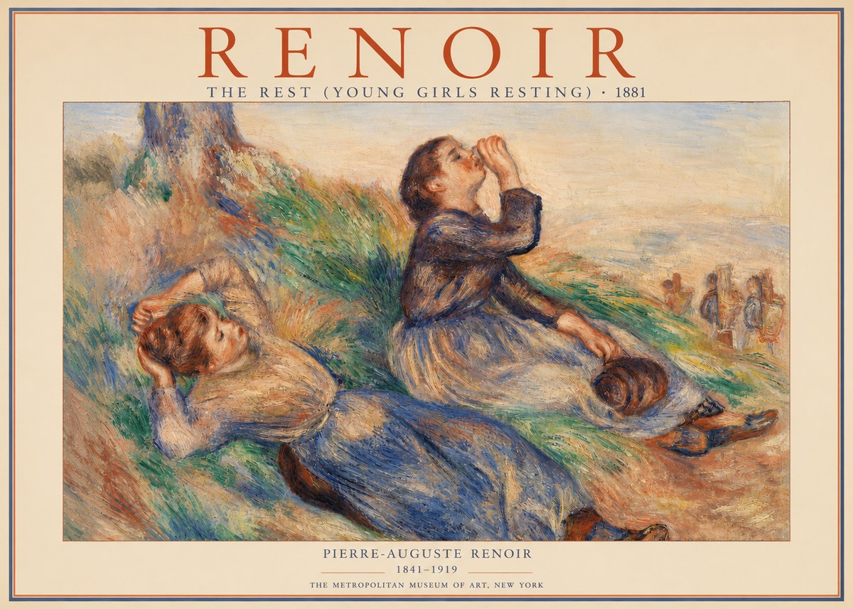 Renoir The Rest (Young Girls Resting) No2 - Affiche
