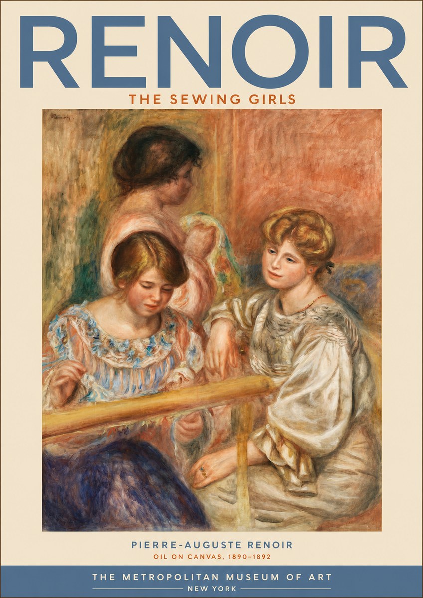 Renoir The Sewing Girls No2 - Affiche