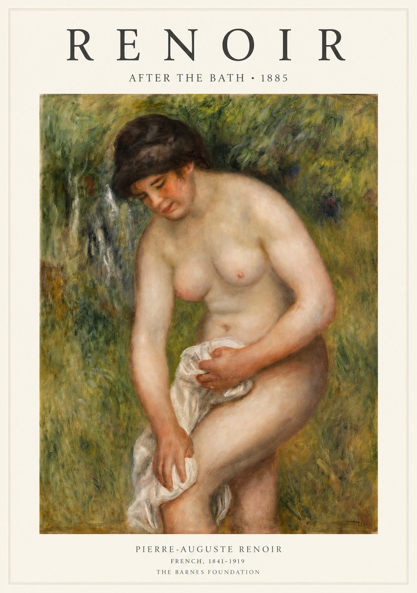 Renoir After the Bath No3 - Affiche