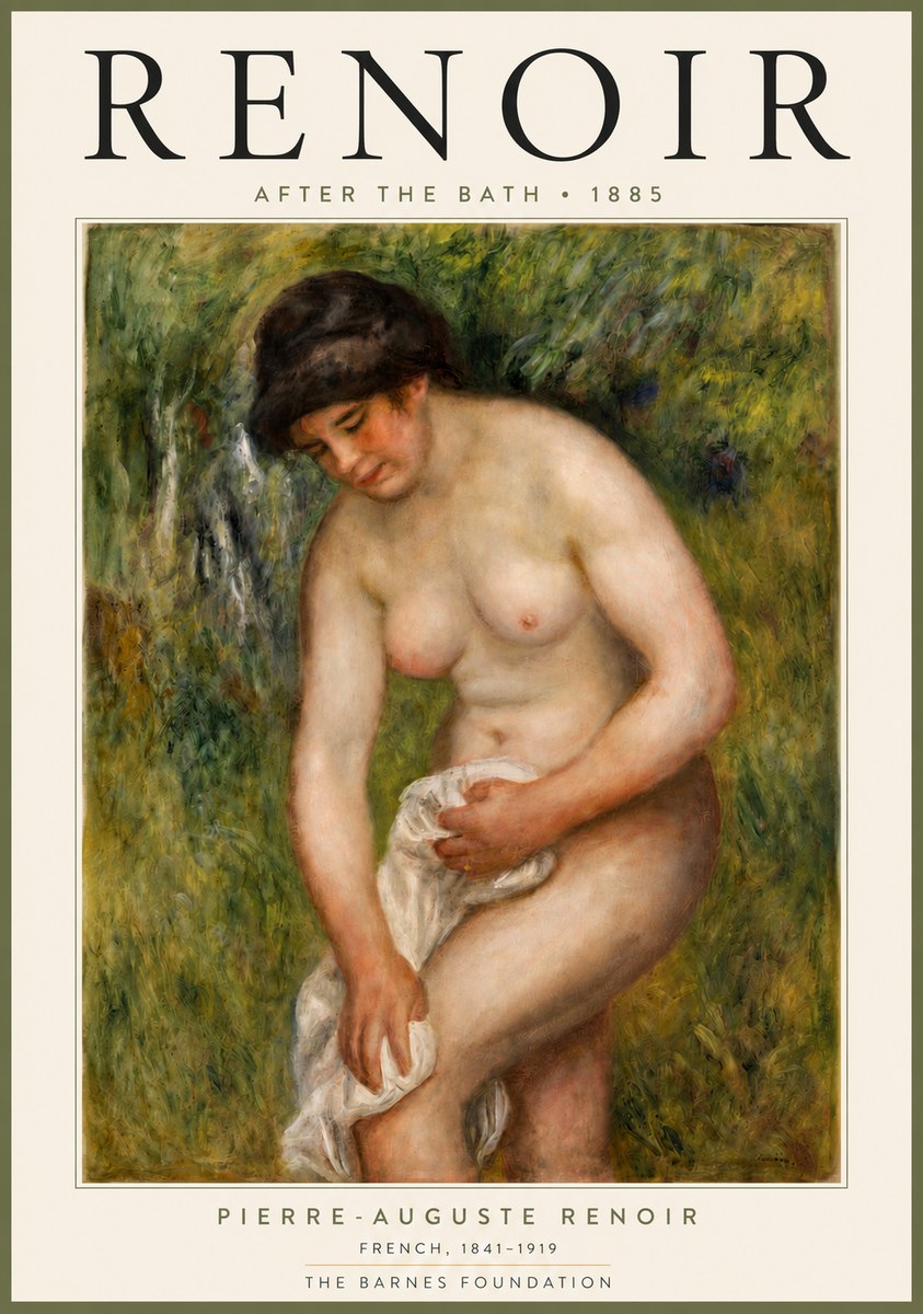 Renoir After the Bath No5 - Affiche