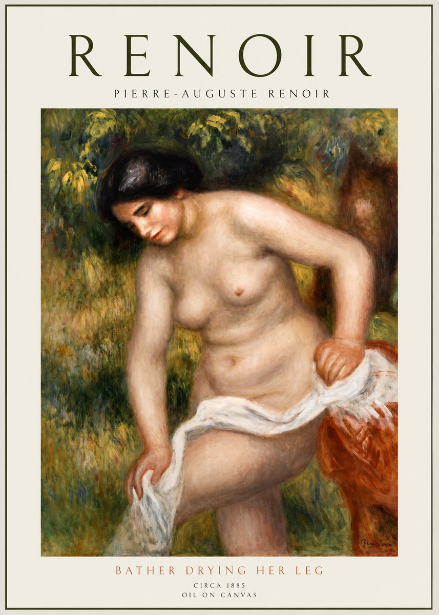 Renoir Bather Drying Her Leg No1 - Affiche