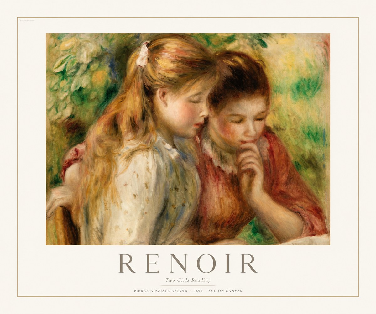 Renoir Two Girls Reading No1 - Affiche