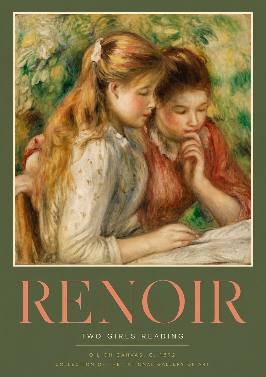 Renoir Two Girls Reading No2 - Affiche