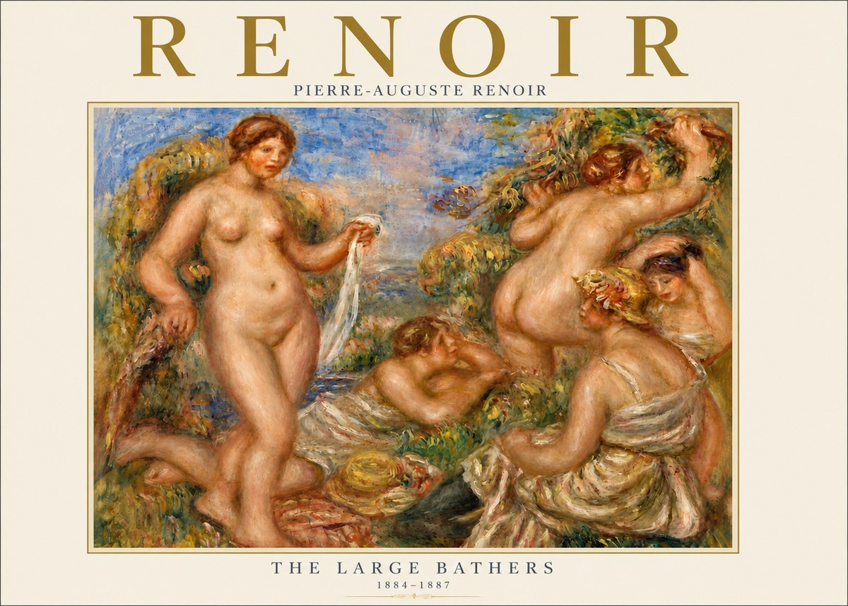 Renoir The Large Bathers No4 - Affiche
