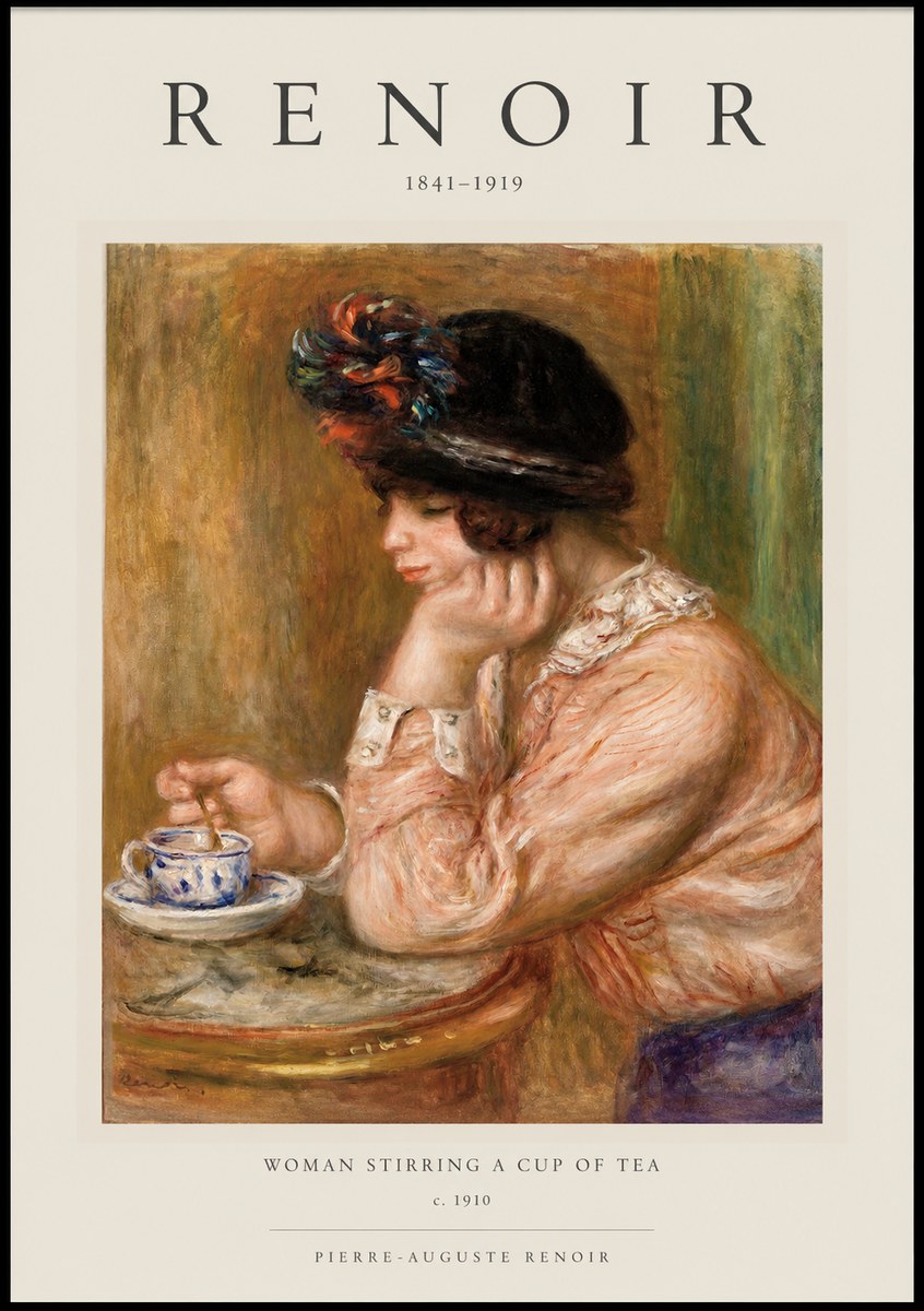 Renoir Woman Stirring a Cup of Tea No1 - Affiche