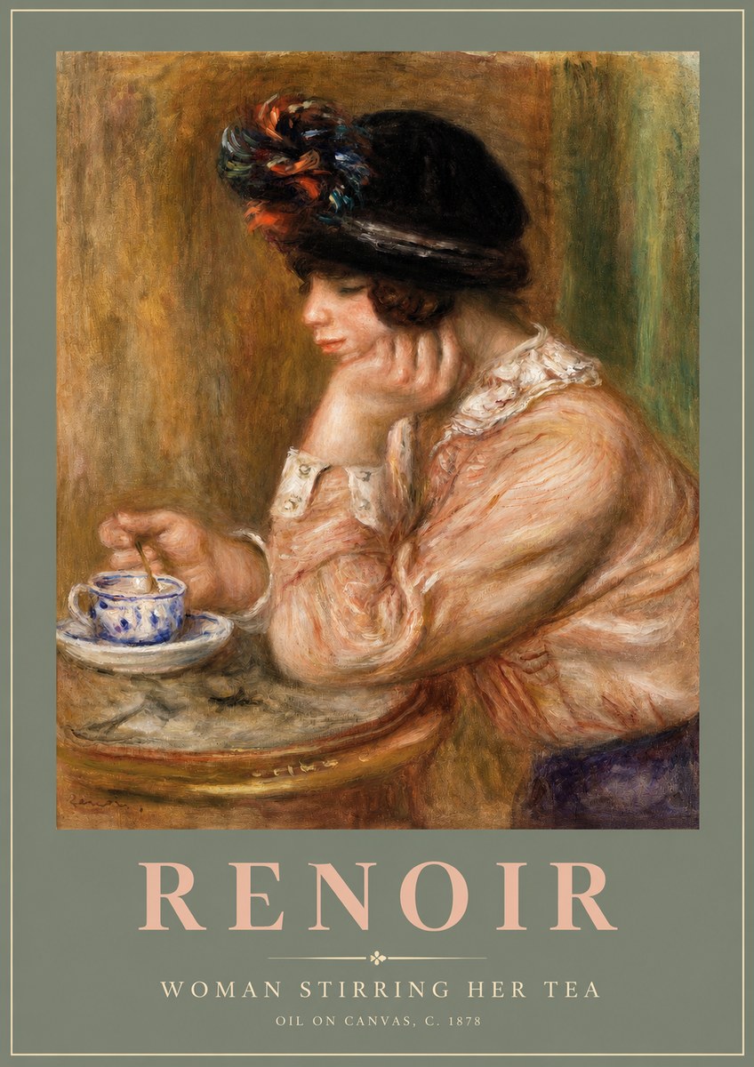 Renoir Woman Stirring a Cup of Tea No2 - Affiche