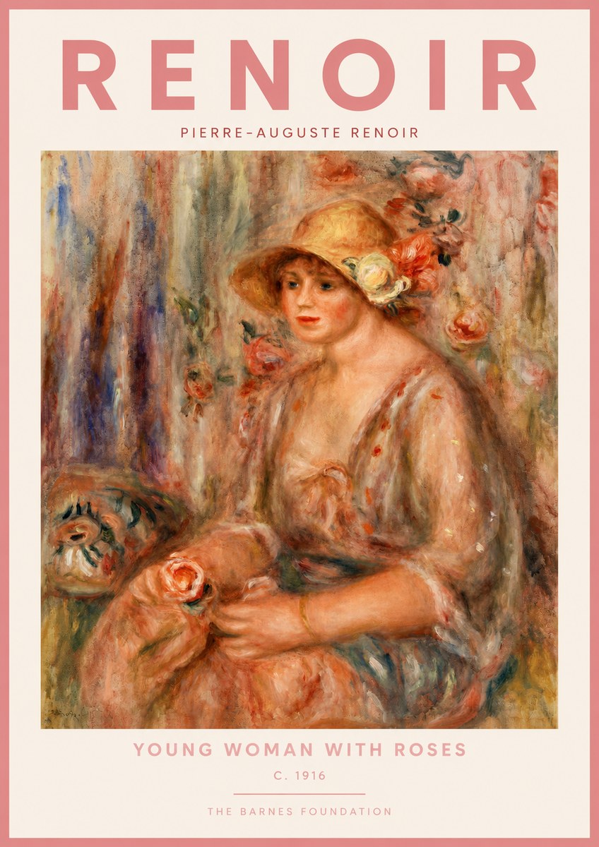 Renoir Young Woman with a Hat No2 - Affiche