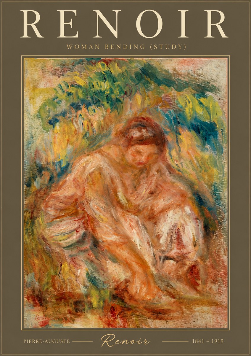 Renoir Woman Bending (Study) No2 - Affiche