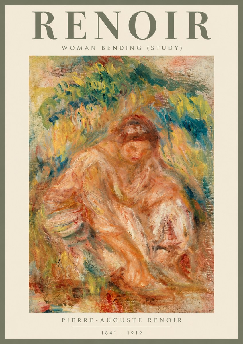 Renoir Woman Bending (Study) No3 - Affiche