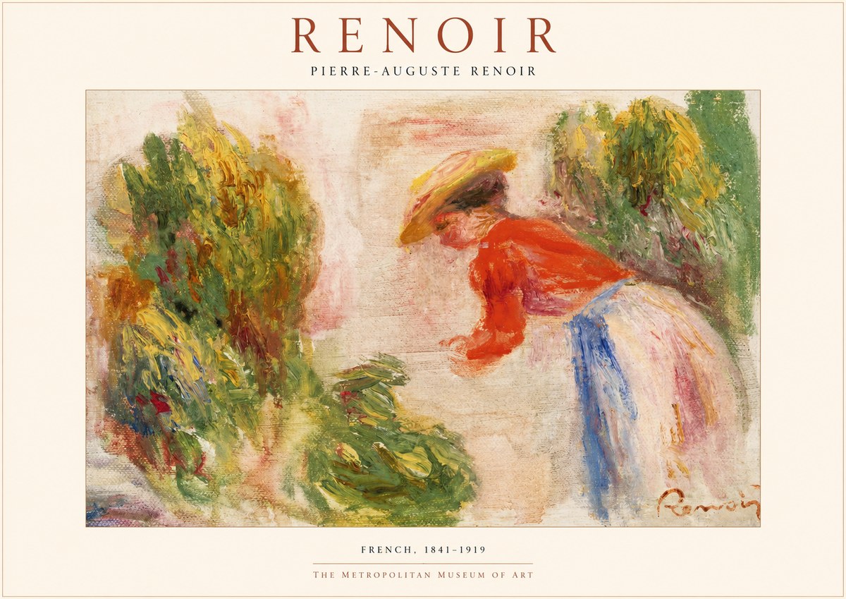 Renoir Woman in a Garden No1 - Affiche