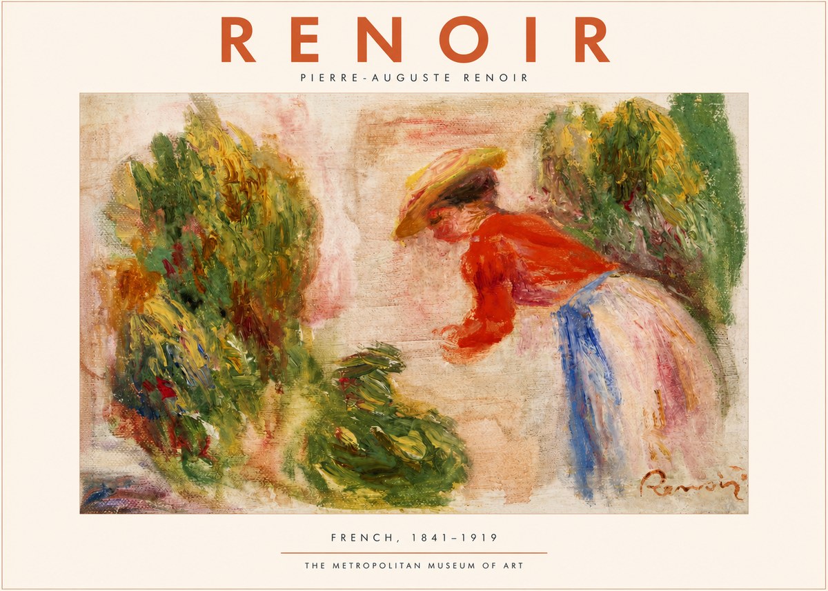 Renoir Woman in a Garden No2 - Affiche