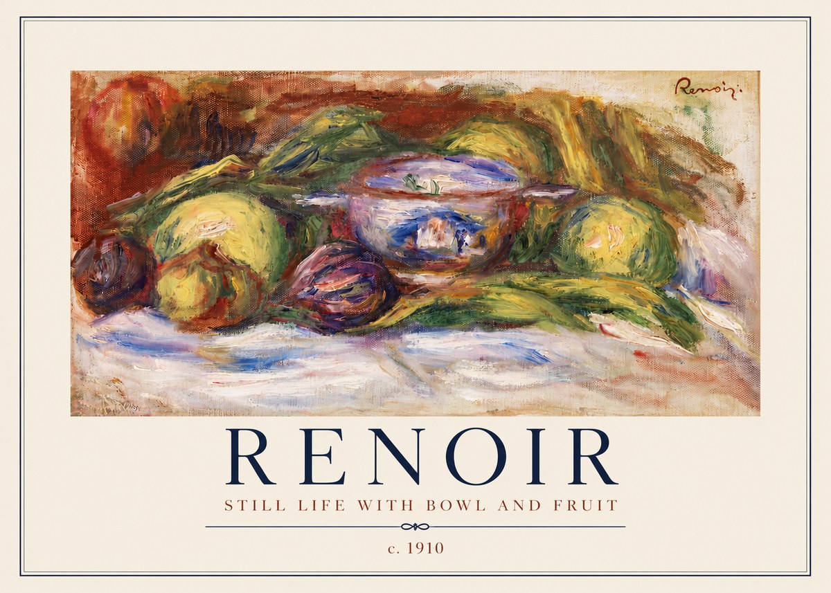 Renoir Still Life with Bowl and Fruit No2 - Affiche