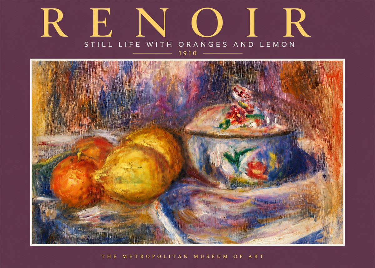 Renoir Still Life with Oranges and Lemon No5 - Affiche