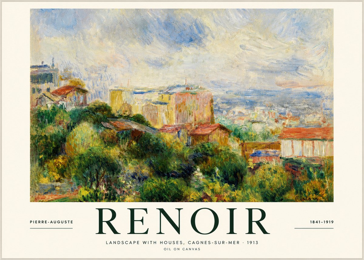 Renoir View of Cagnes No3 - Affiche
