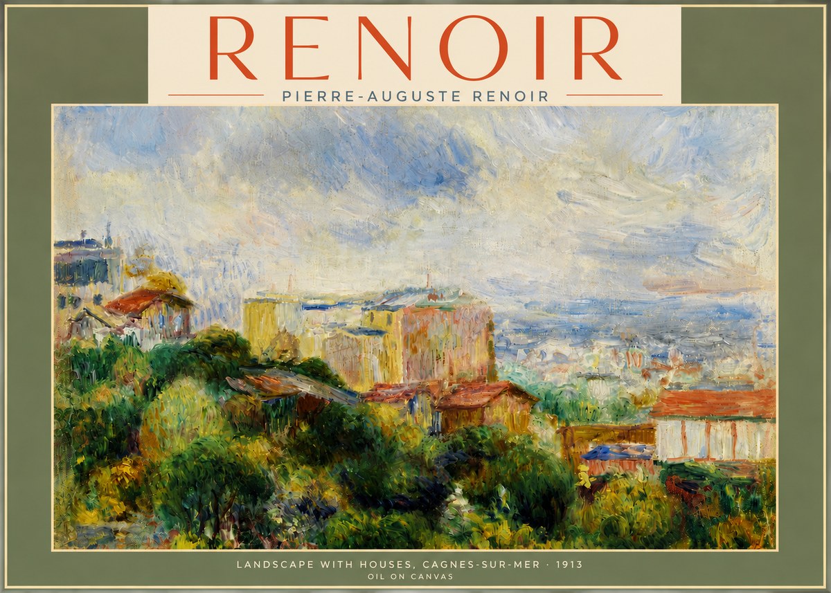 Renoir View of Cagnes No4 - Affiche