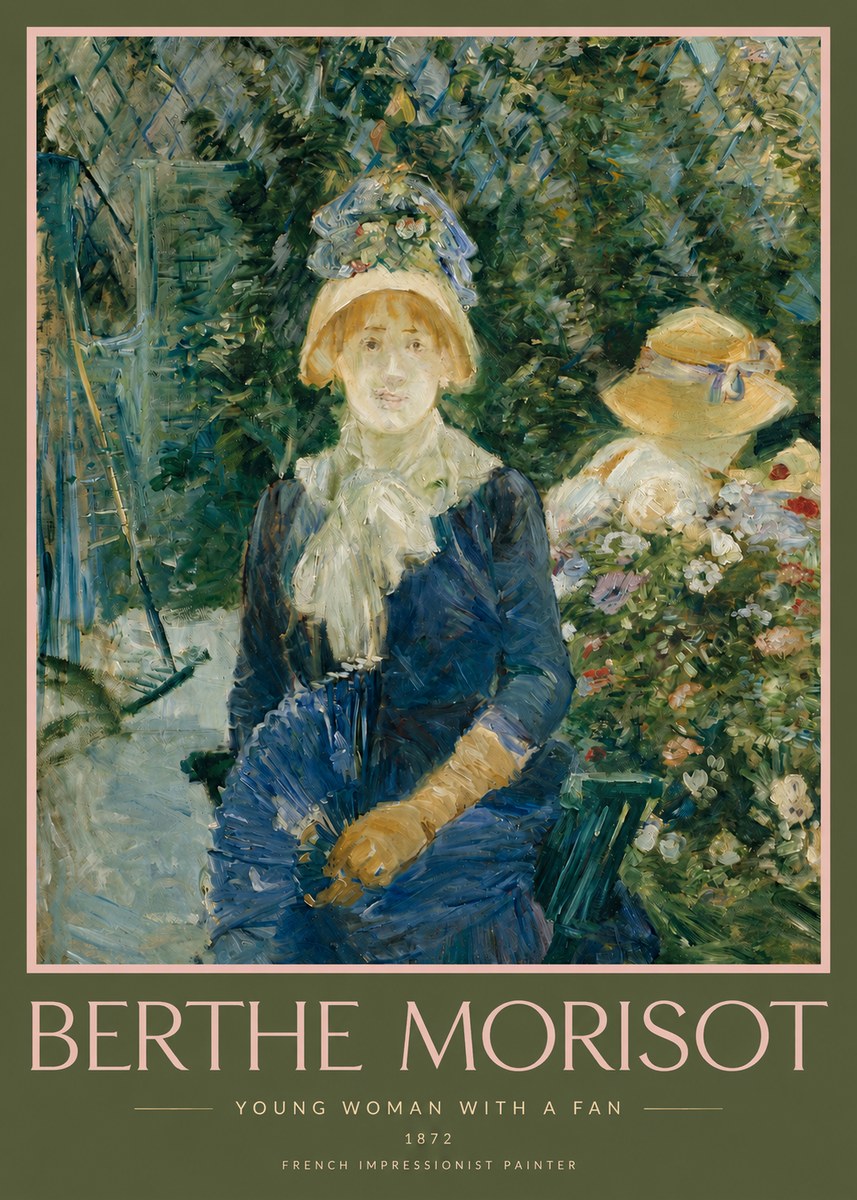 Berthe Morisot Young Woman with a Fan I No2 - Affiche