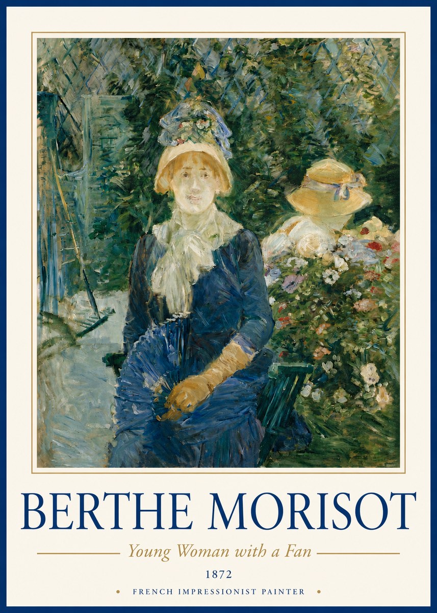 Berthe Morisot Young Woman with a Fan I No3 - Affiche