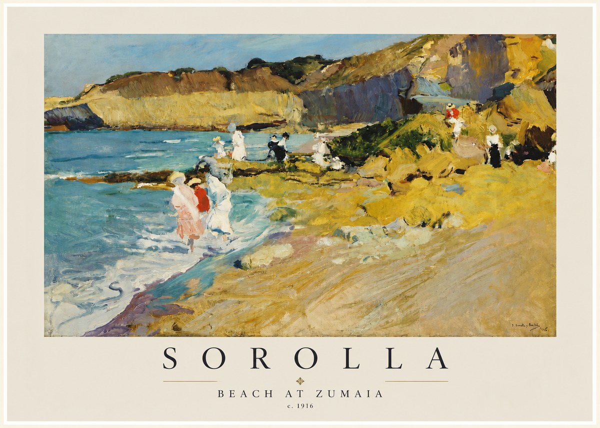 Sorolla Beach at Zumaia No3 - Affiche