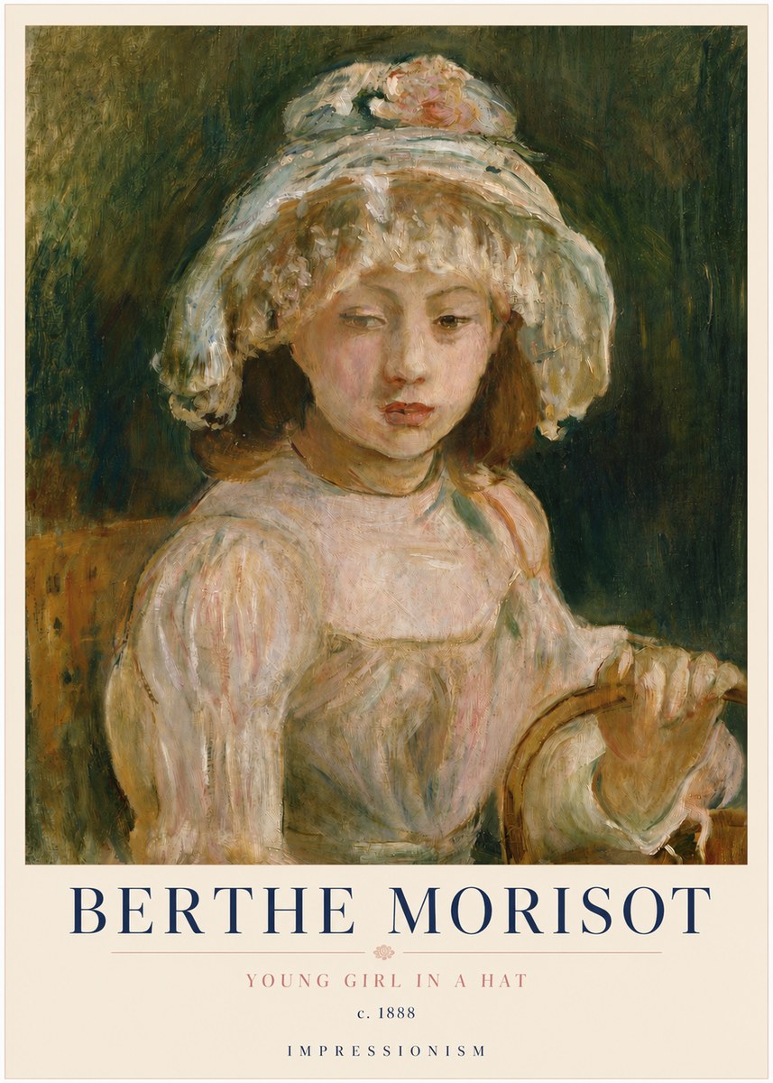 Berthe Morisot Young Girl in a Hat No3 - Affiche