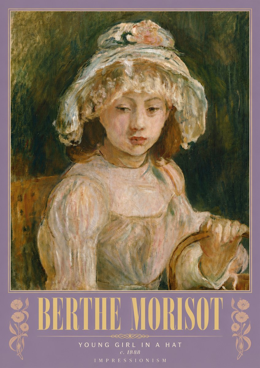 Berthe Morisot Young Girl in a Hat No6 - Affiche