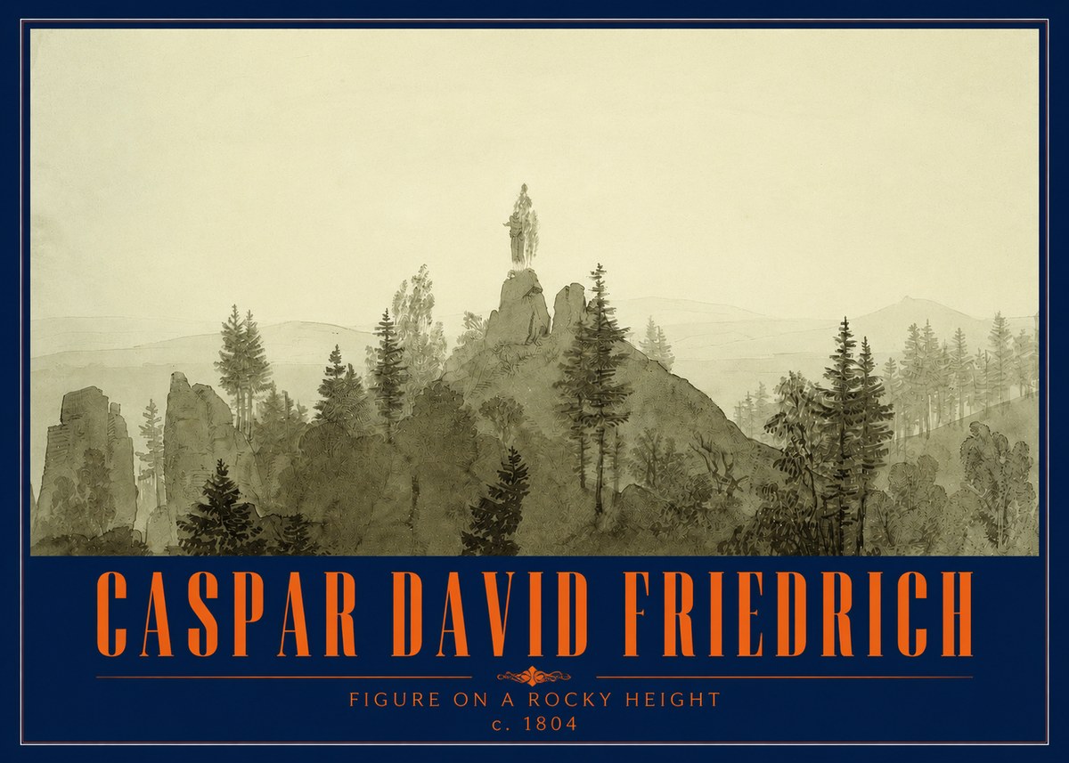 Caspar David Friedrich Figure on a Rocky Height No2 - Affiche