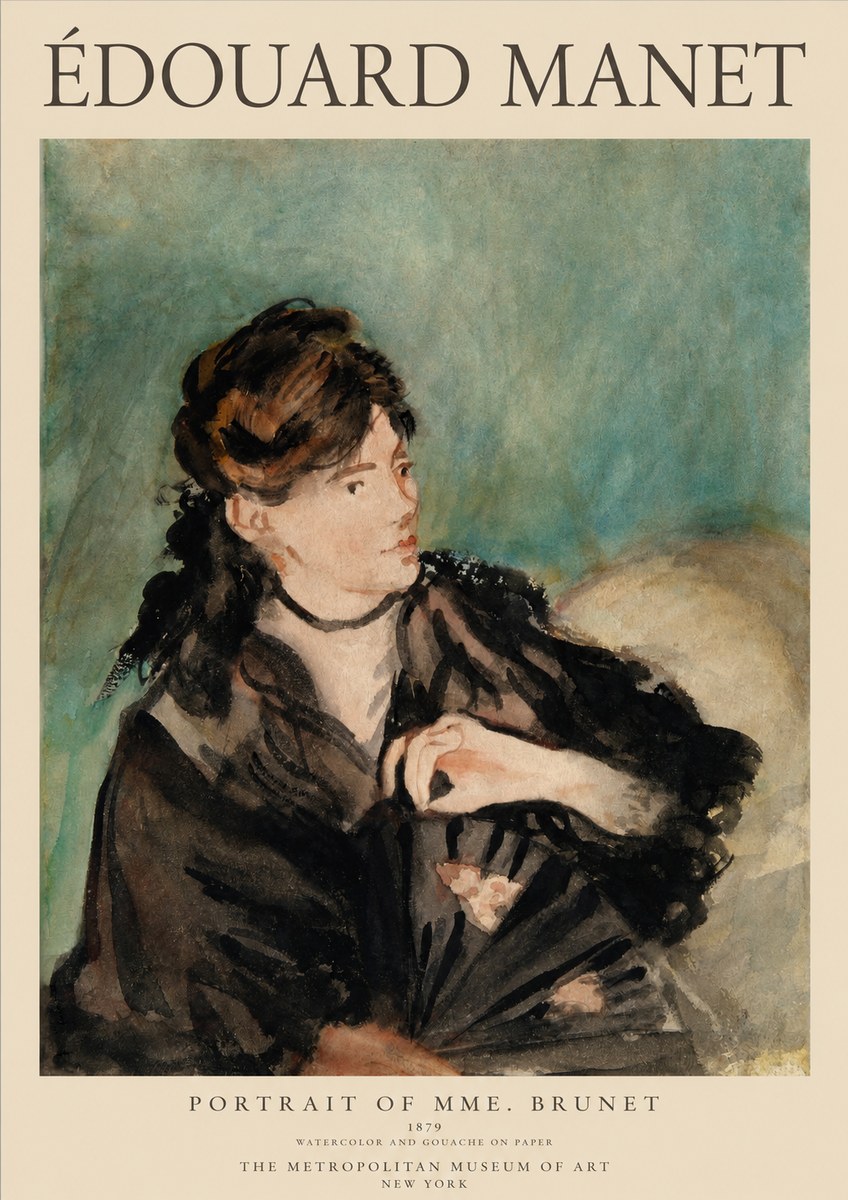 Édouard Manet Portrait of Mme. Brunet No1 - Affiche