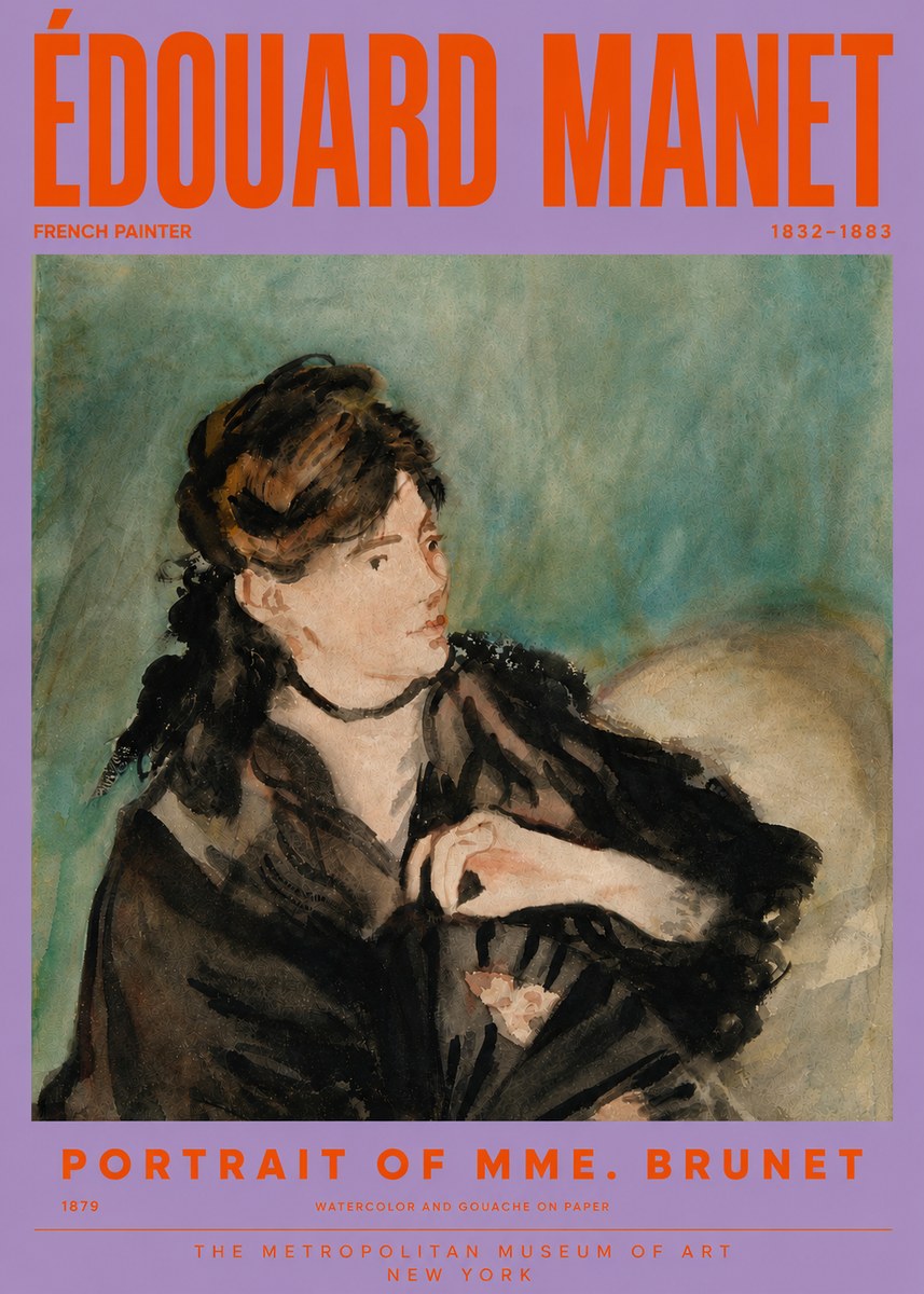 Édouard Manet Portrait of Mme. Brunet No6 - Affiche