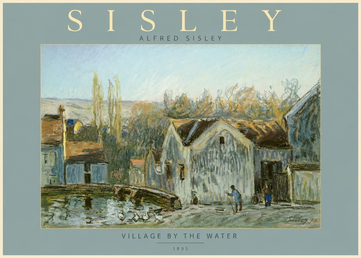 Sisley Village by the Water No2 - Affiche