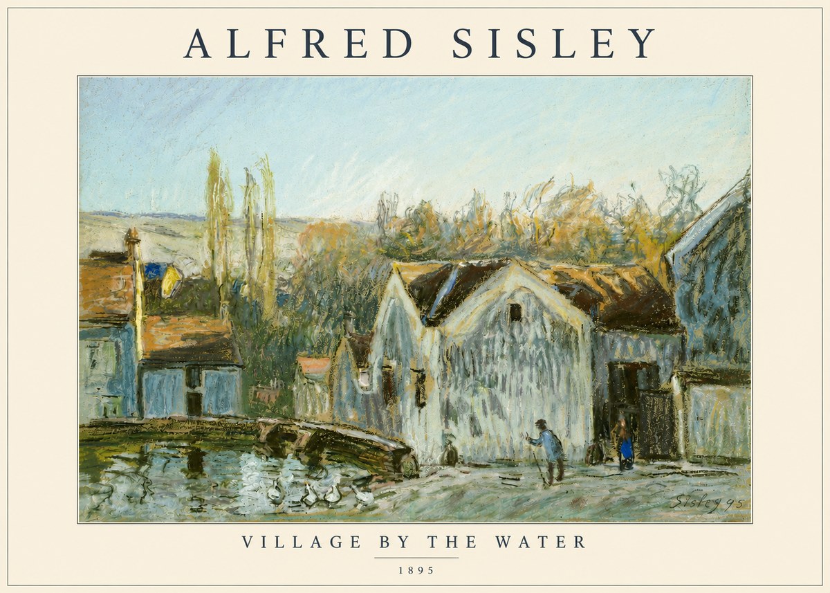 Sisley Village by the Water No3 - Affiche