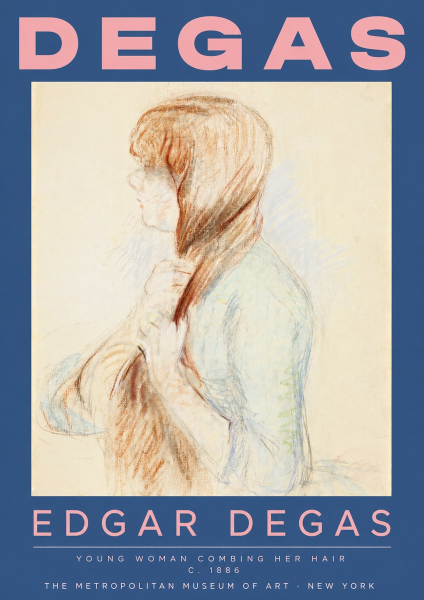 Edgar Degas Young Woman Combing Her Hair No2 - Affiche