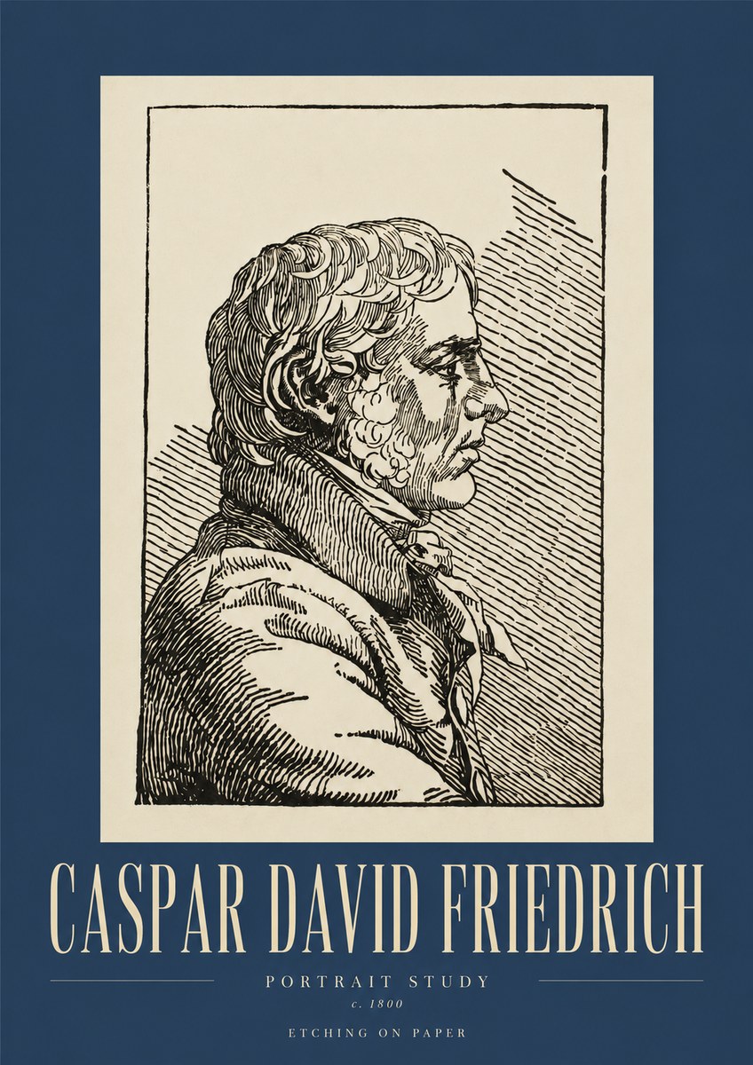 Caspar David Friedrich Portrait Study No3 - Affiche