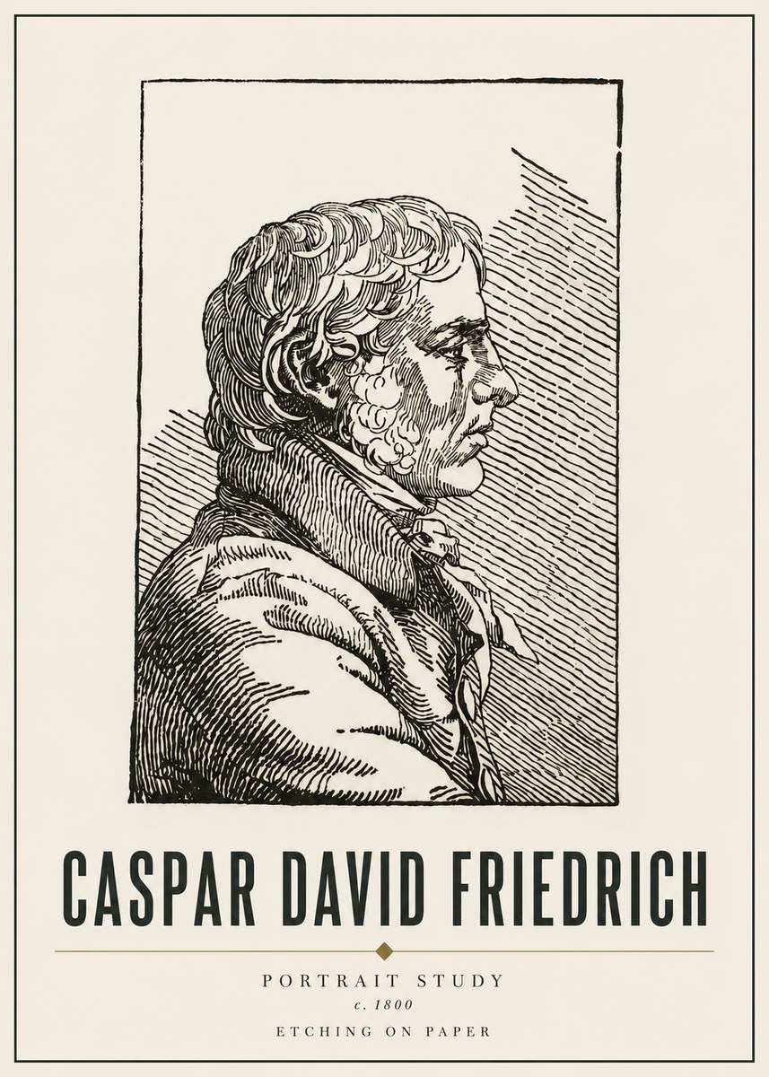 Caspar David Friedrich Portrait Study No4 - Affiche