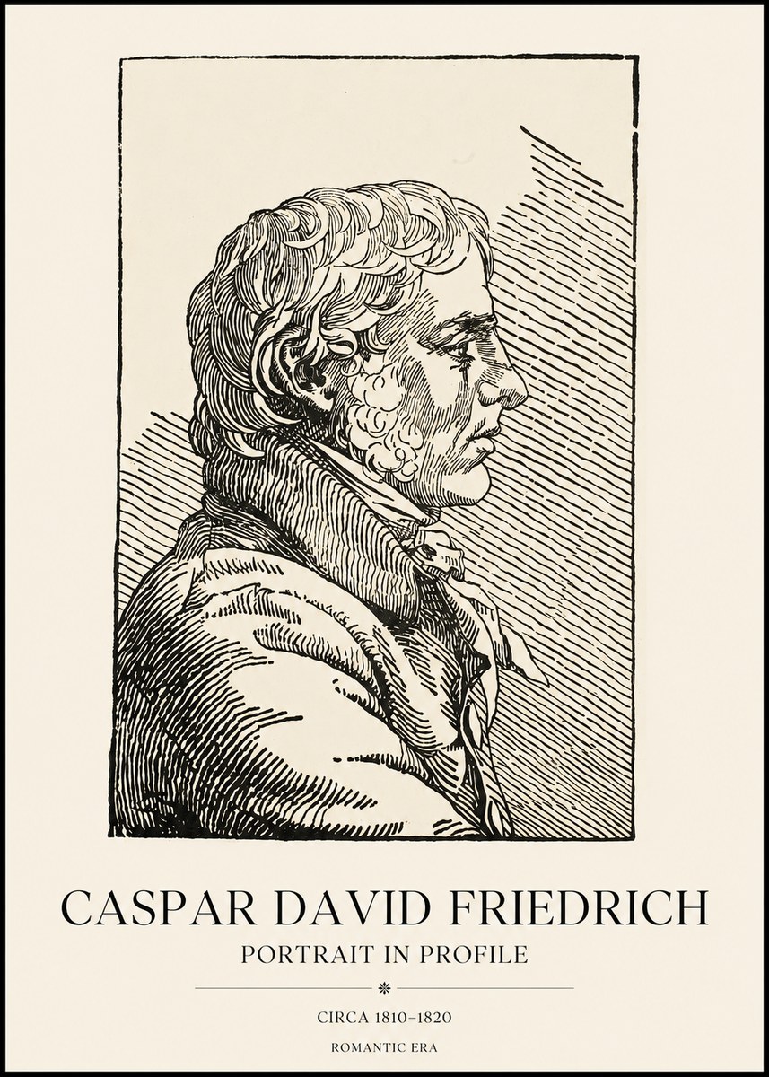 Caspar David Friedrich Portrait Study No6 - Affiche