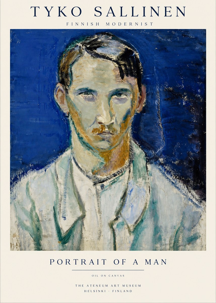 Tyko Sallinen Portrait of a Man IV No1 - Affiche