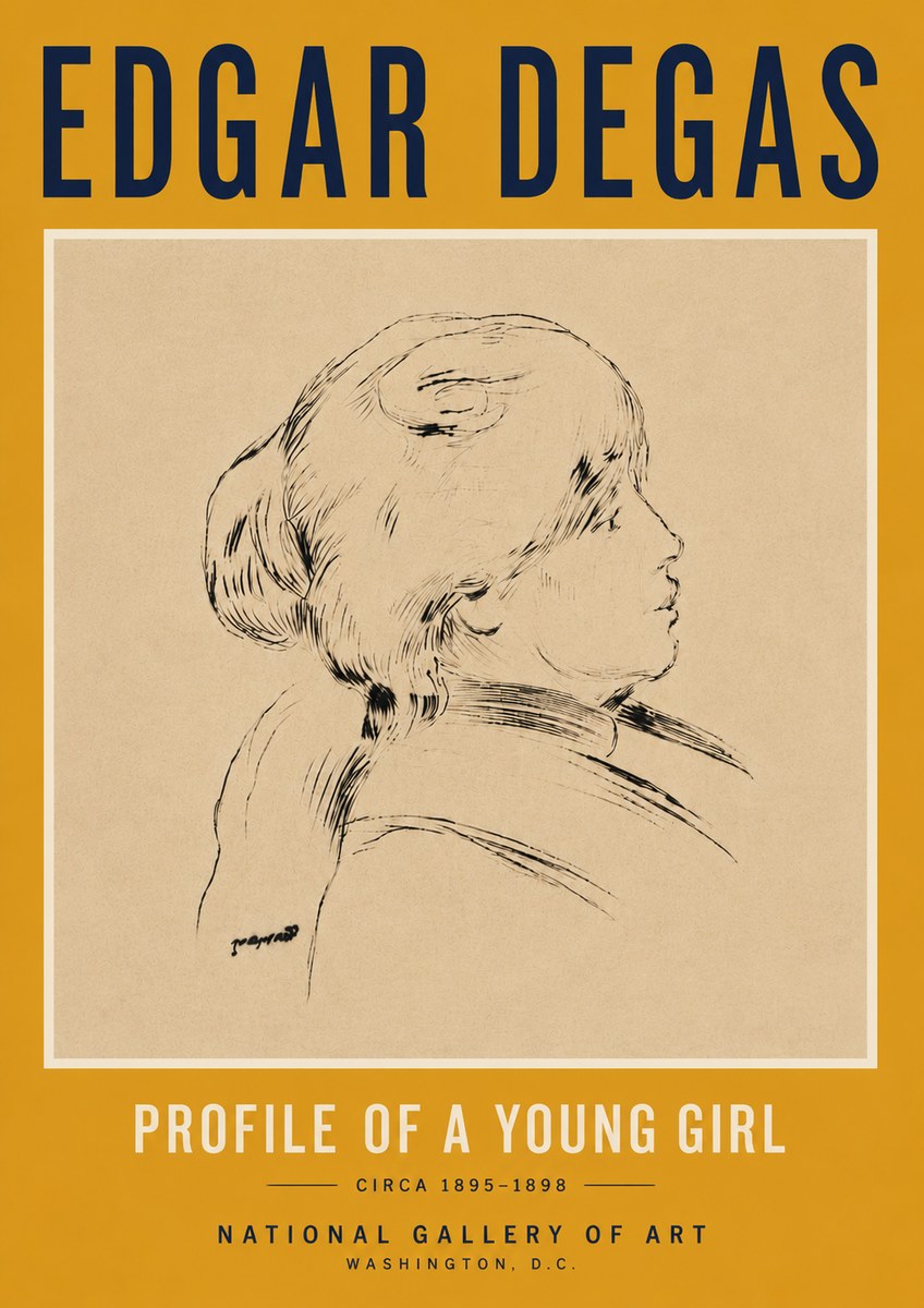 Edgar Degas Profile of a Young Girl No6 - Affiche