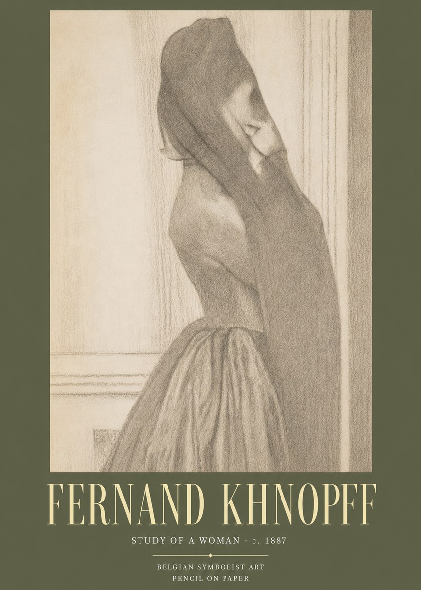 Fernand Khnopff Study of a Woman No3 - Affiche