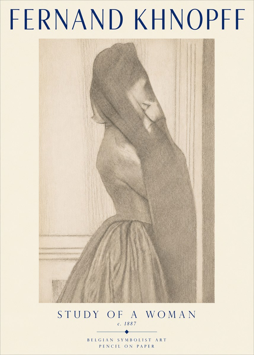Fernand Khnopff Study of a Woman No5 - Affiche