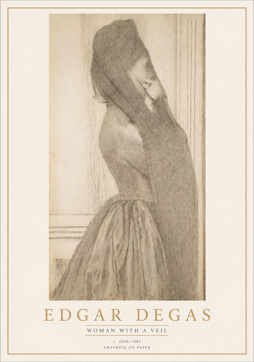 Edgar Degas Woman with a Veil No1 - Affiche