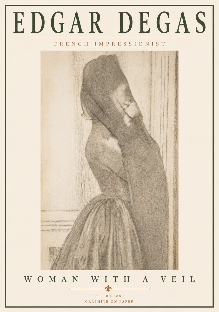 Edgar Degas Woman with a Veil No6 - Affiche