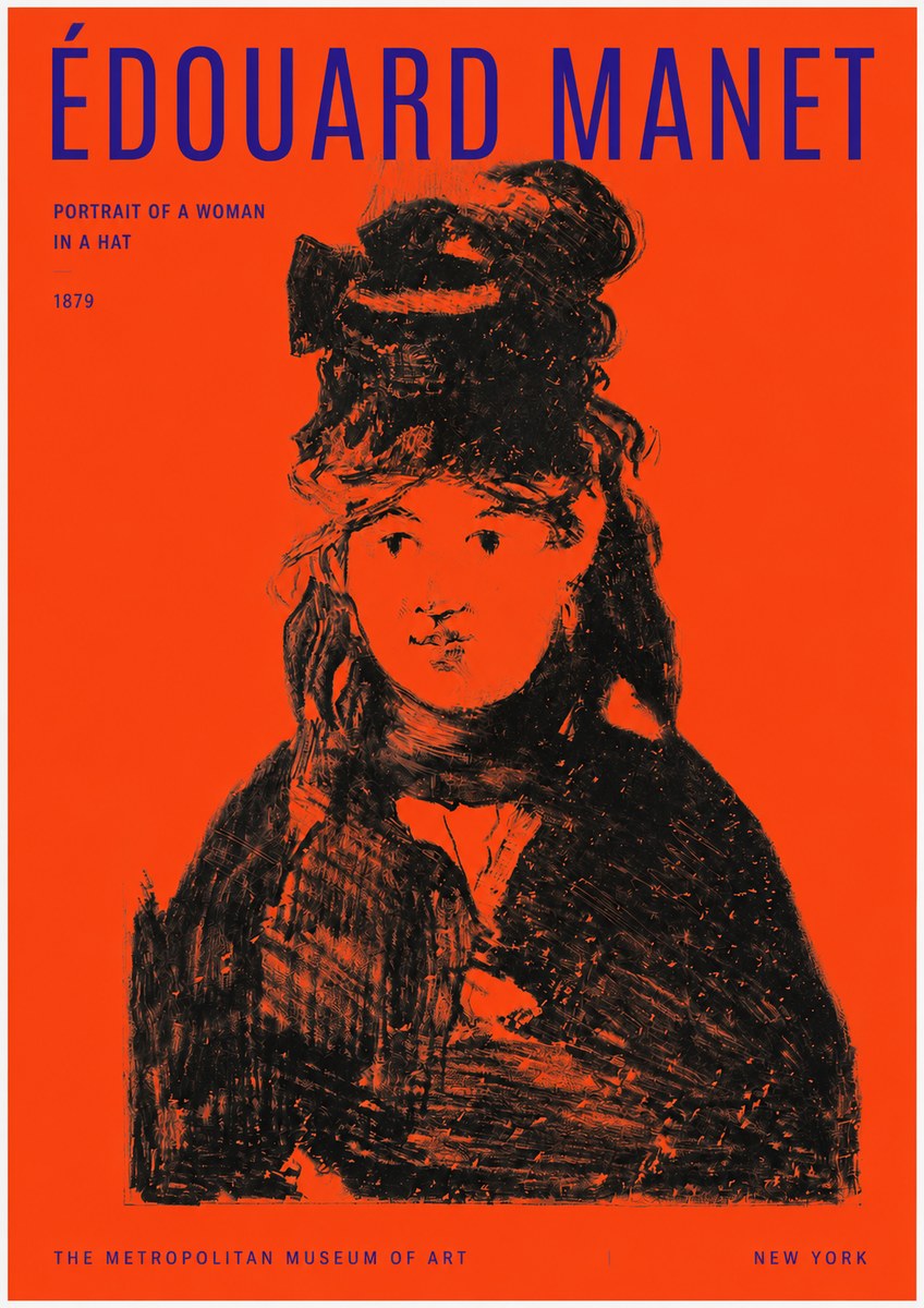 Édouard Manet Portrait of a Woman in a Hat No2 - Affiche
