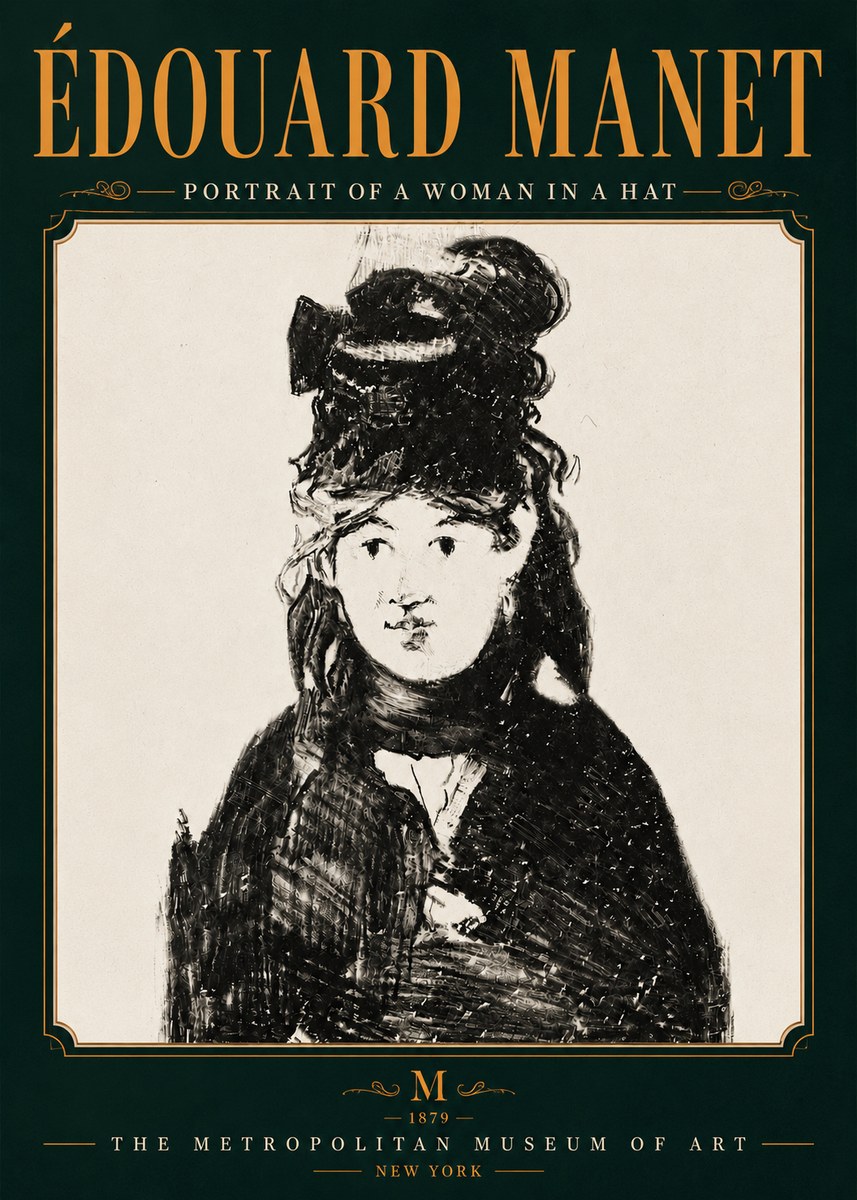 Édouard Manet Portrait of a Woman in a Hat No6 - Affiche