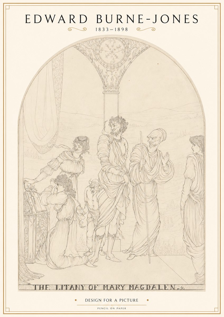 Edward Burne-Jones The Litany of Mary Magdalen No1 - Affiche