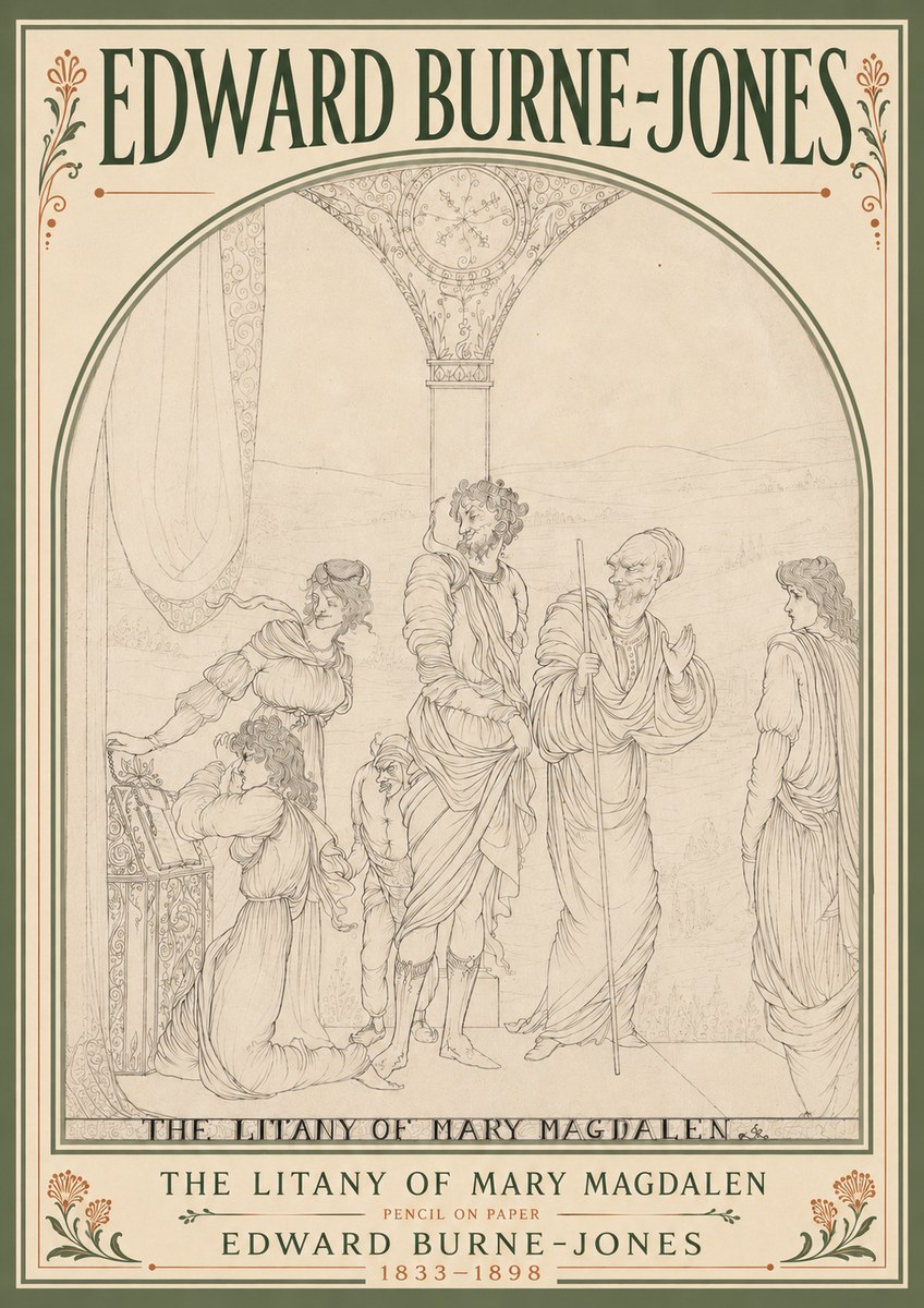 Edward Burne-Jones The Litany of Mary Magdalen No6 - Affiche