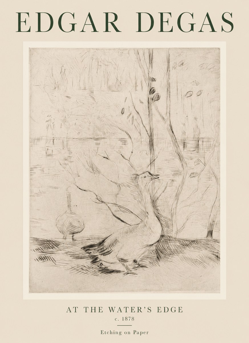 Edgar Degas At the Water's Edge No1 - Affiche