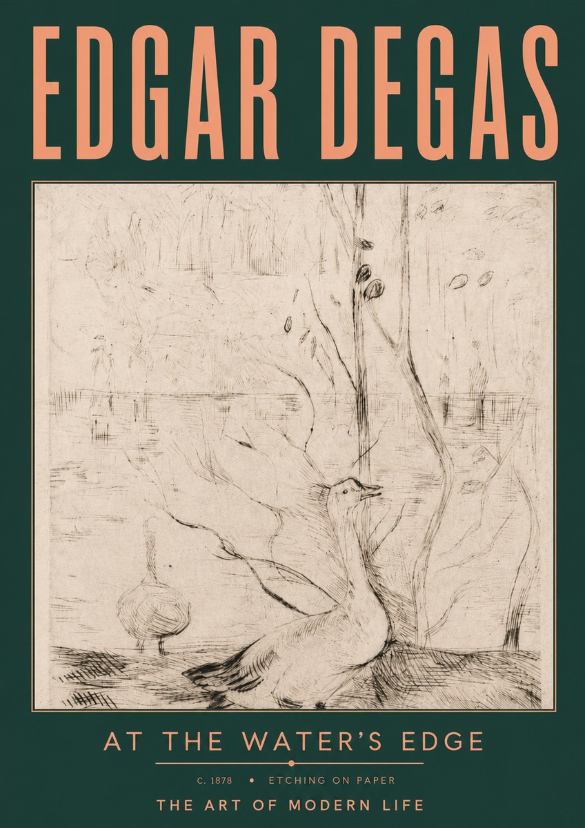 Edgar Degas At the Water's Edge No4 - Affiche