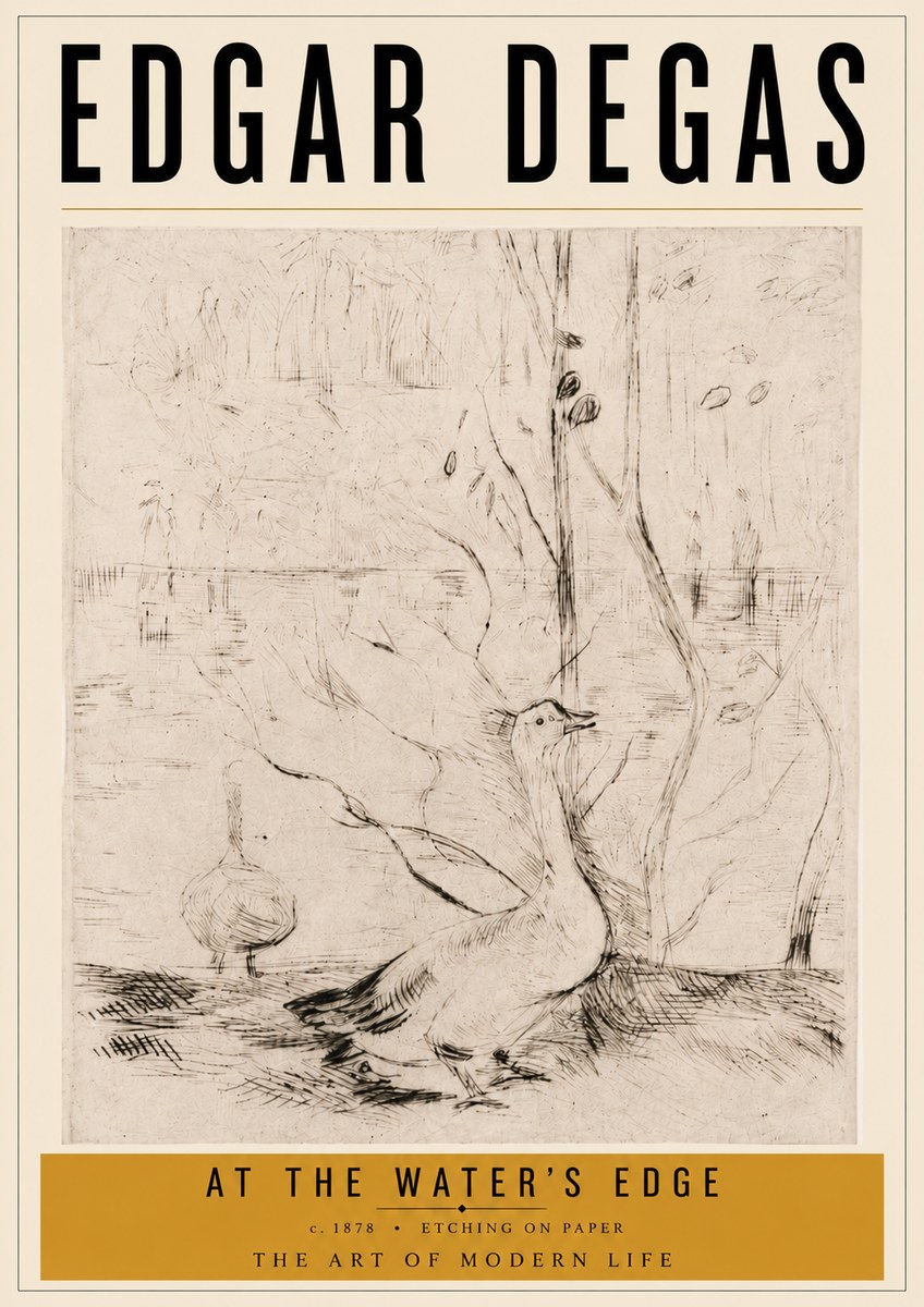 Edgar Degas At the Water's Edge No6 - Affiche