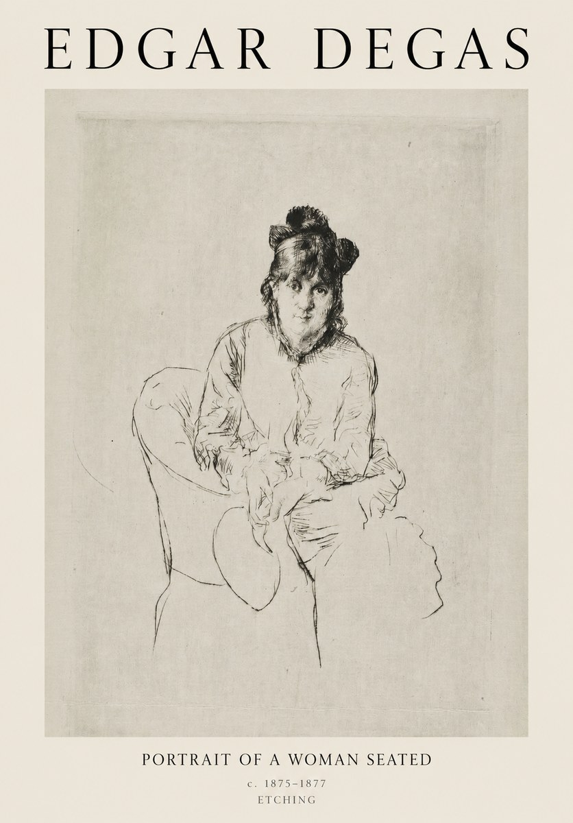 Edgar Degas Portrait of a Woman Seated No1 - Affiche