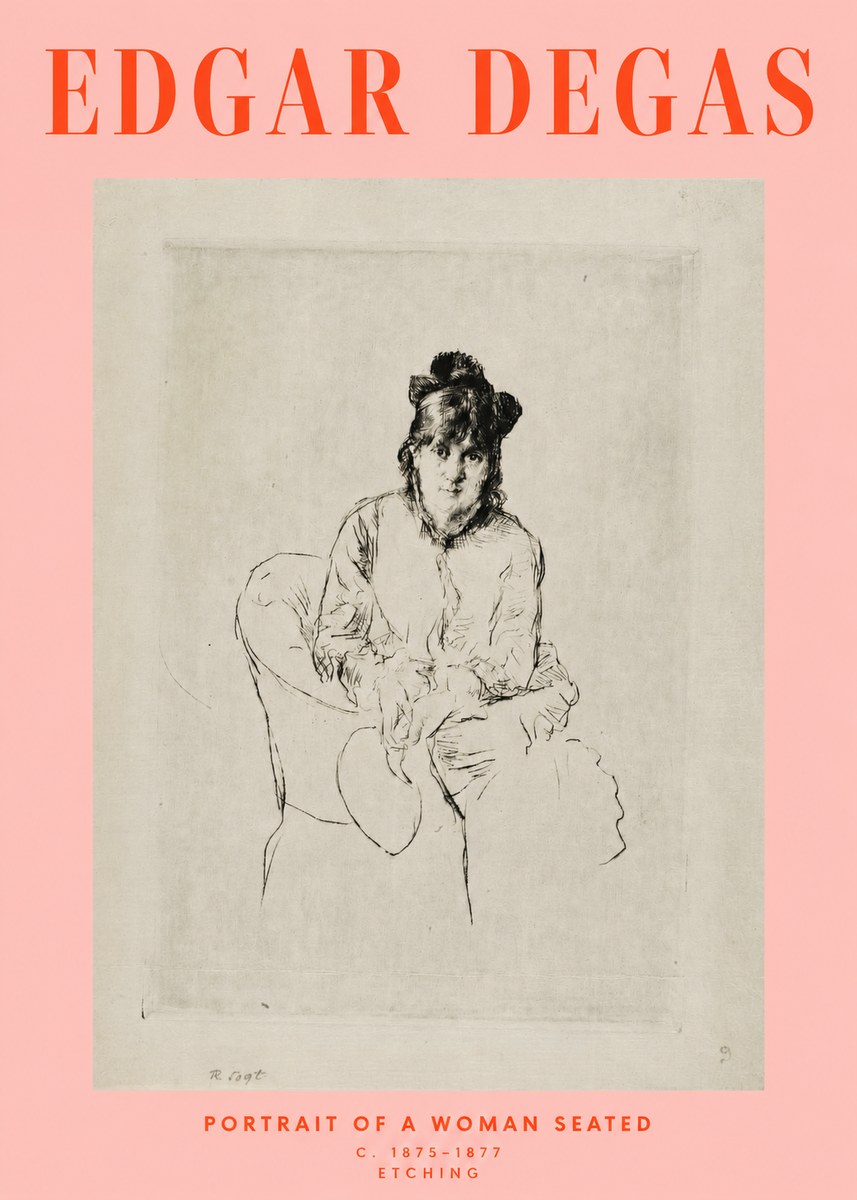 Edgar Degas Portrait of a Woman Seated No2 - Affiche