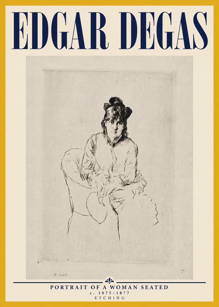 Edgar Degas Portrait of a Woman Seated No5 - Affiche