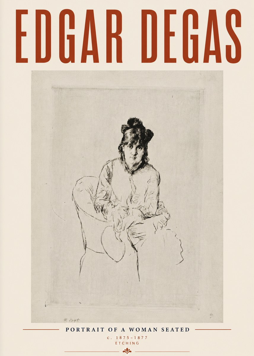 Edgar Degas Portrait of a Woman Seated No6 - Affiche